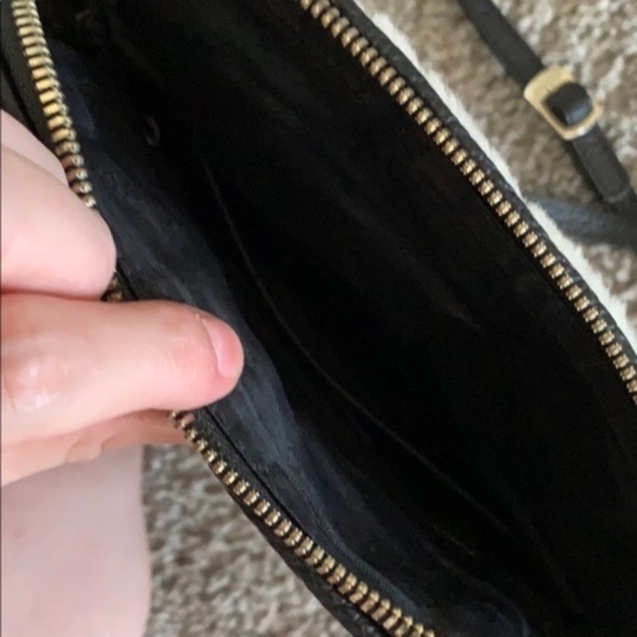 Italian Sheerling & Leather Crossbody Bag - Picture 3 of 5